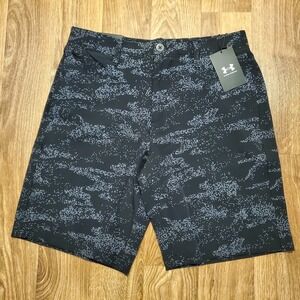 Under‎ Armour Golf Shorts Men 32 Black Camouflage UA Printed Athletic Stretch